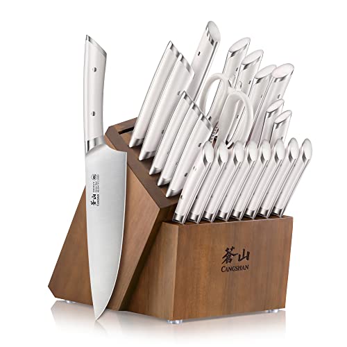 HELENA Series German Steel Forged Knife Block Set (23-Piece / White)