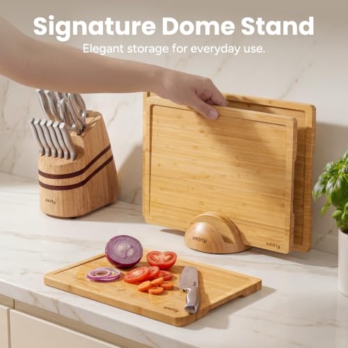 Cutting Boards for Kitchen (Natural Bamboo / 4-Piece)