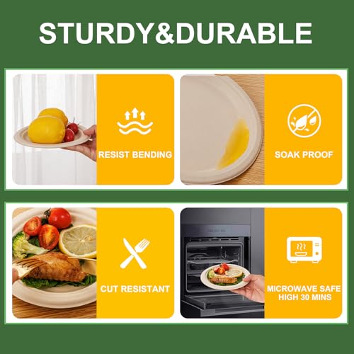 7 Inch Paper Plates 125 (Natural / 7Inch（125 PCS）)