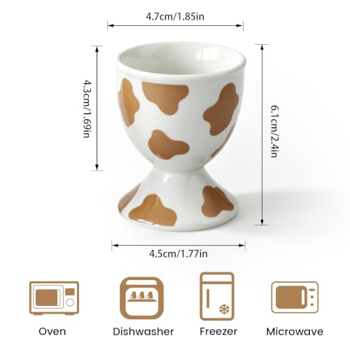 Ceramic Egg Cups (Mocha Cow)
