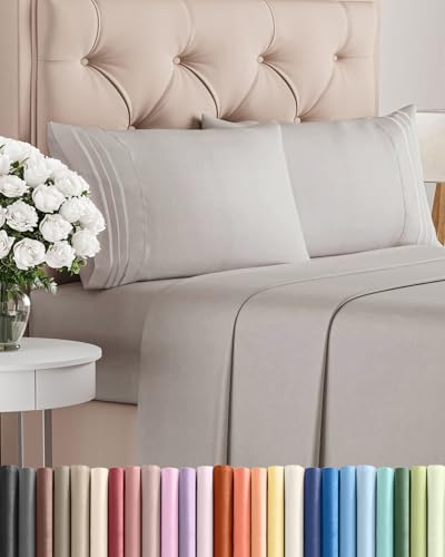 Cal King Size 4 Piece Sheet Set (03 - Light Grey / California King)