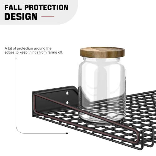 Wall Mounted Storage Shelf for Garage (Black)