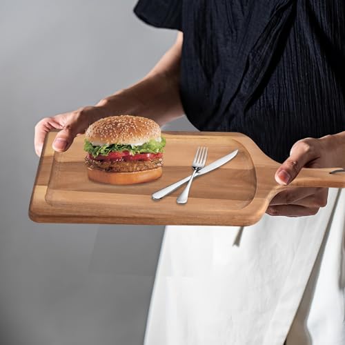 Acacia Wood Cutting Board with Handle (17.7"L x 9.8"W)