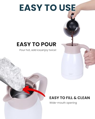 1L 34Oz Thermal Coffee Carafe (White / 34 Ounces)