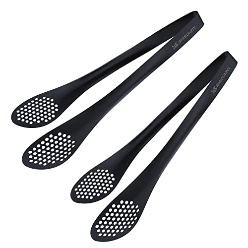 Stainless Steel Buffet Tongs (Black - 11" Serving Tongs)