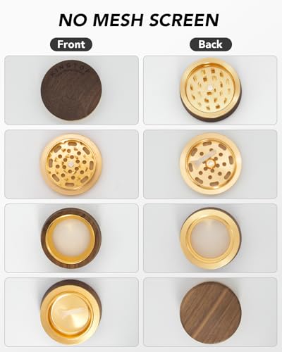 Grinder Large 2.6" Walnut Wood & Aluminum Manual Grinder (Brown)