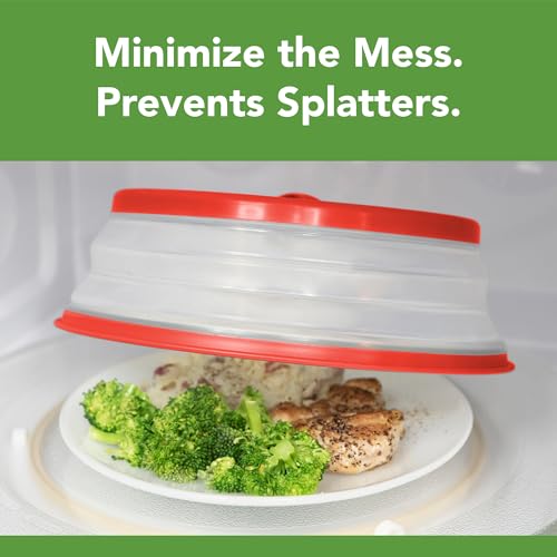 Collapsible Microwave Splatter Cover 10.5 in Medium (Candy Apple Red / Medium (10 inch))