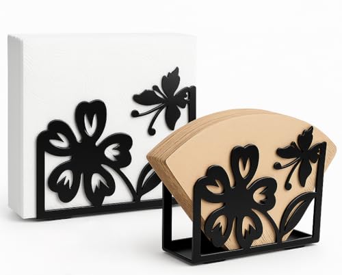 Butterfly Flower Napkin Holder for Table (2 Count)