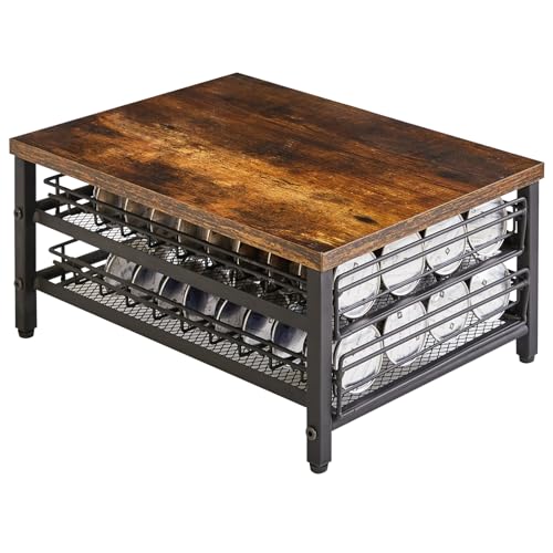 2 Tie Coffee Pod Drawer for Nespresso Vertuo Pods (80 Pods Nespresso / Rustic Brown)