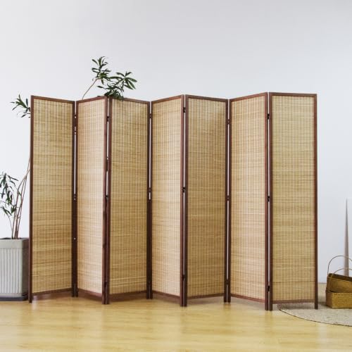 7 Panel Bamboo Room Divider Screen (Brown / 7 Panel)