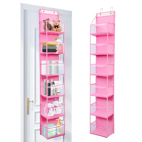 6 Tier Over The Door Hanging Organizer (Pink)