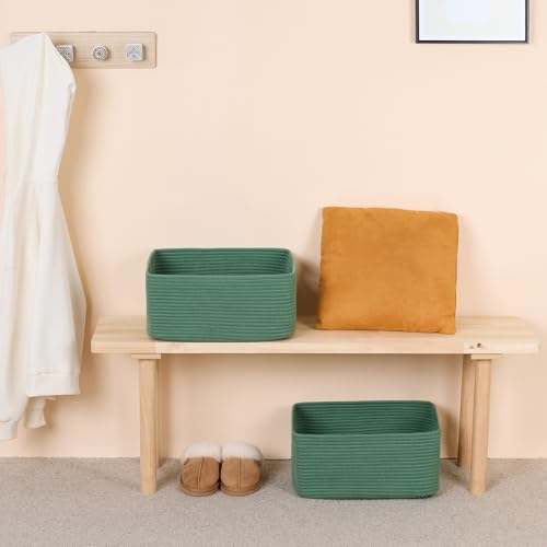 Large Storage Baskets for Shelves (3pcs-L17×W13×H7.5" / Green)