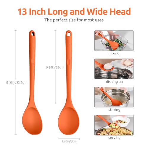 Silicone Cooking Spoon (Orange)