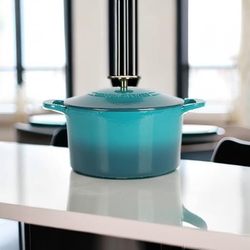 Gatwick 7 Quart Enamel Cast Iron Dutch Oven (Emerald Ombre / 7-Quart)