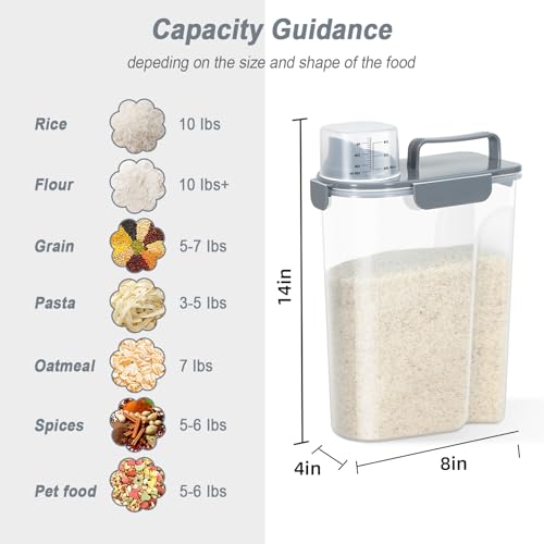 Airtight Rice Storage Container (Gray / 5L-1pack)