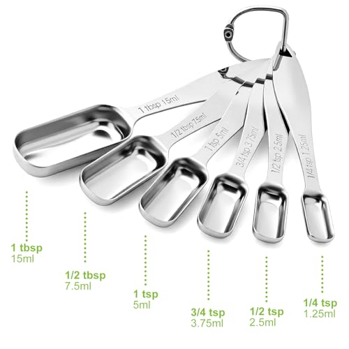 Stainless Steel Measuring Spoons Set of 6 (Spoons - Set of 6)