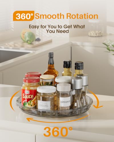 2 Pack Lazy Susan Organizer 9 inch Lazy Susan Turntable for Cabinet (Gray / 9 inch 2 pack)