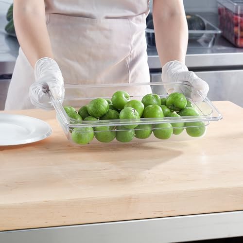 6-Pack 1/3 Size Food Pan 2.5 Inch Deep BPA Free Polycarbonate Food Storage Containers Stackable Clear Hotel Pan for Buffet Party Supplies Dishwasher Freezer Safe (1/3 Size / 2-1/2” Deep)