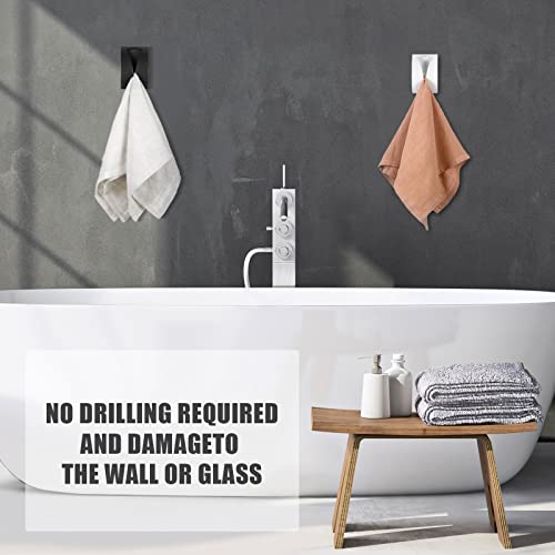 4 Pcs Self Adhesive Kitchen Towel Hook Holder (Black, White)