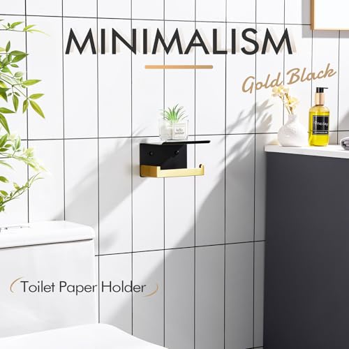 Toilet Paper Holders with Shelf Bathroom Toilet Paper Roll Holder Wall Mounted T