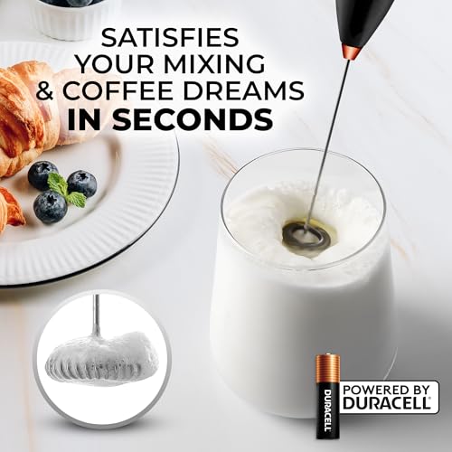 Zulay Milk Frother Wand (Molten Black & Copper / Gift Box Frother)