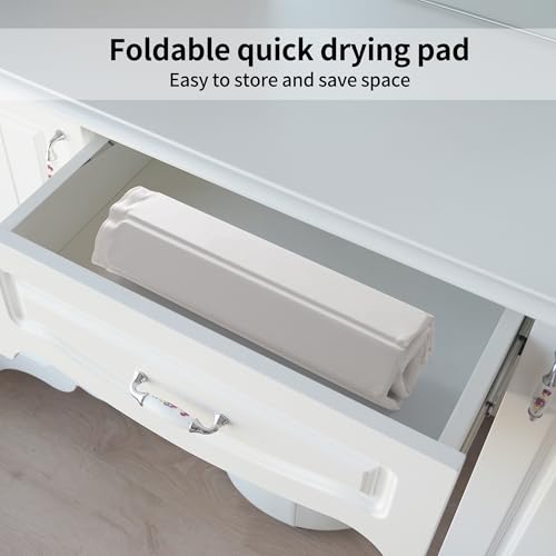 Stone Drying Mat for Kitchen Counter (White / 24.8" x 15.7")