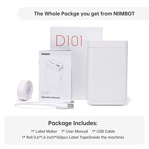 D101 Label Maker with Tape for Office Home School Organization