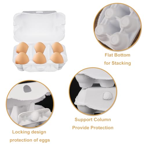 50 Pack Egg Baskets (50 Pack Half Dozen White)