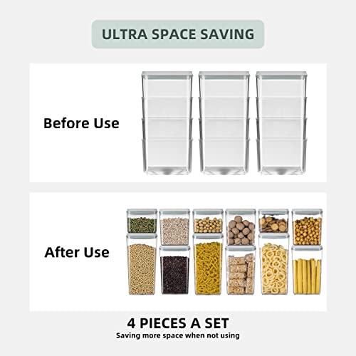 12 Pcs Pop Airtight Food Storage Containers with Lids for Kitchen Pantry Organization Stackable Cereal Snacks Flour Sugar Coffee Spaghetti (12 Pcs Set)