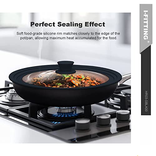 Universal Tempered Glass Lid for Pots (11” ,12” ,12.5” / Black)