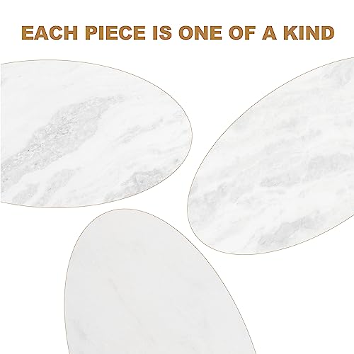 African Natural Marble Rolling Pin (White Marble with Pastry Mat)