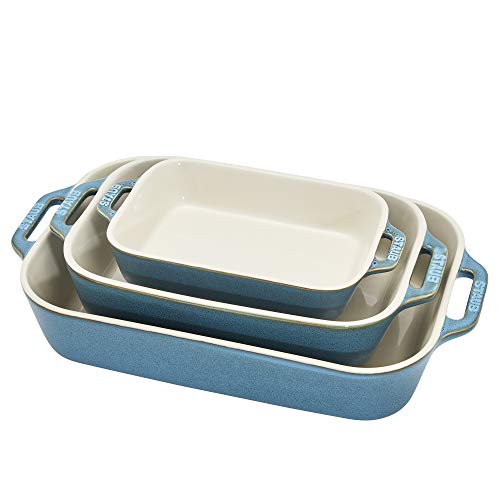 3 Pc Ceramic Baking Dish Set (3-pc / Rustic Turquoise)