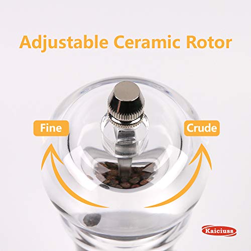 Salt Pepper Grinder Mill Arcylic (White Box 1 Pack)