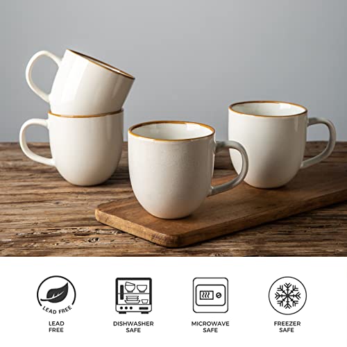 12oz Coffee Mugs (Set of 6 / Pearl White)