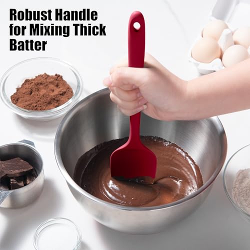 600°F Heat Resistant Silicone Large Spoon (11.4in (Spoon Spatula) / Red)