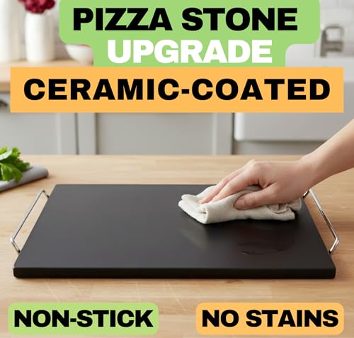Easy Clean Non Stick 15 inch Ceramic Pizza Stone for Oven and Grill