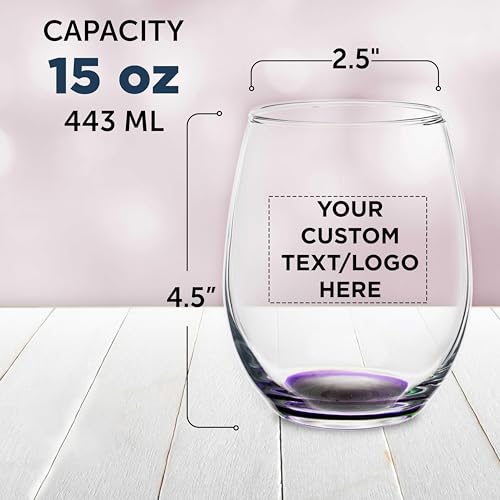 Custom Stemless Wine Glasses in Bulk by ARC Perfection (100 Count)