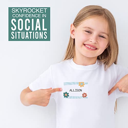 Self Adhesive Name Tags Sticker (Retro Colorful)