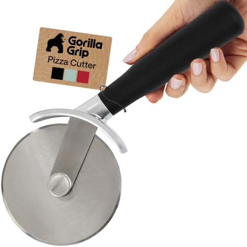 Patented Stainless Steel Large Pizza Cutter Wheel (Black)