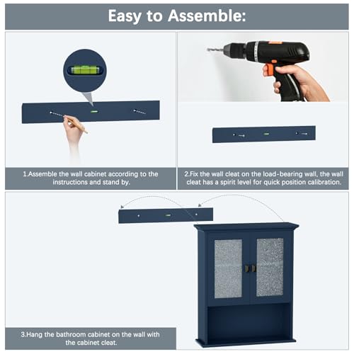 Bathroom Cabinet Wall Mount (Ultramarine)