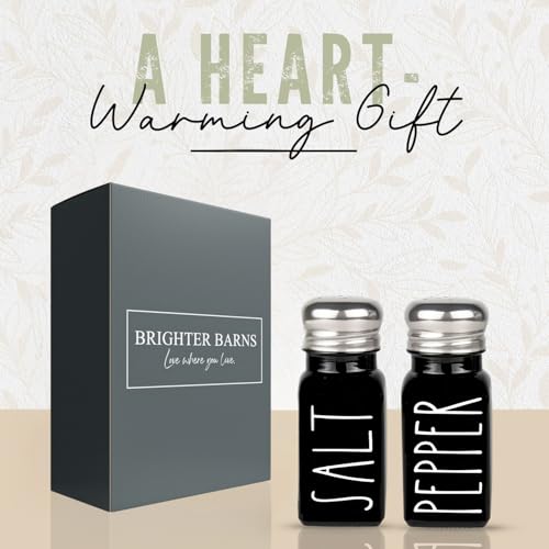 Black Salt and Pepper Shakers Set by Brighter Barns (Black Farmhouse)