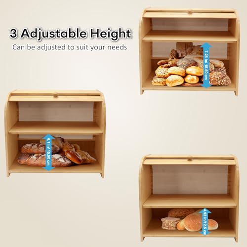 Bamboo Bread Box for Kitchen Countertop