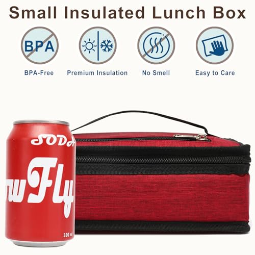 Small Insulated Lunch box Portable Soft Bag Mini Cooler Thermal Meal Tote Kit with Handle for Work & School