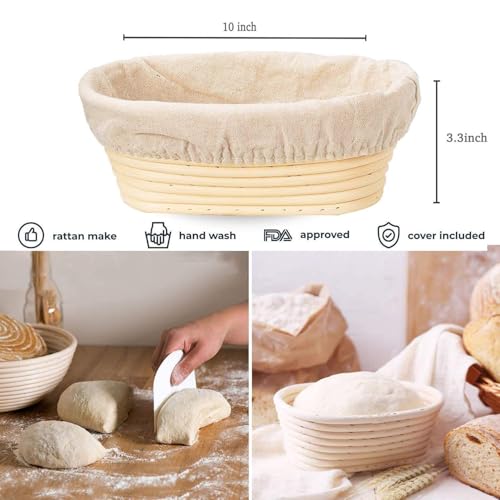 Banneton Bread Proofing Basket 2 Pack 10 In Oval Sourdough Proofing Basket