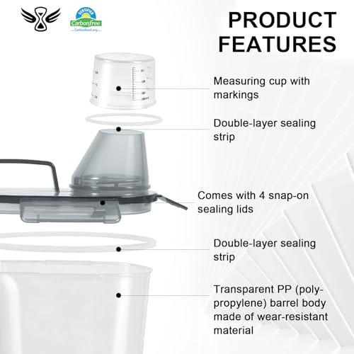 Airtight Rice Storage Container (Clear Grey 3L / 3L-1pack)
