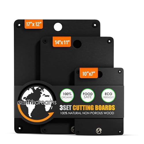 Composite Wood Cutting Board Set of 3 (Black)