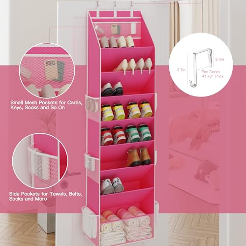Shoe Storage Over the Door Shoe Organizer (Pink / 1 Pack)