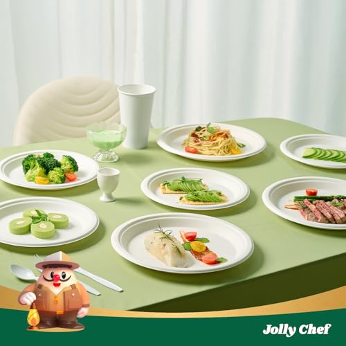 Compostable Heavy Duty Plates 𝟭𝟬 𝗜𝗻𝗰𝗵 [𝟯𝟬𝟬 𝗣𝗮𝗰𝗸] Eco (300 Count (Pack of 1) / White)