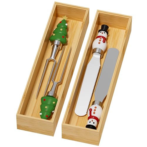 Bamboo Kitchen Drawer Organizer (12 x 3 x 2 Inch / Yellow)
