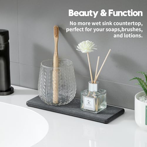 2PCS Bathroom Trays (2 Pack - Charcoal Gray / 9" x 3.5")